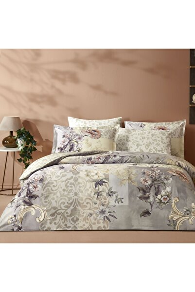 Linens Gaulm Pamuk Saten Çift Kişilik Nevresim Takımı Vizon