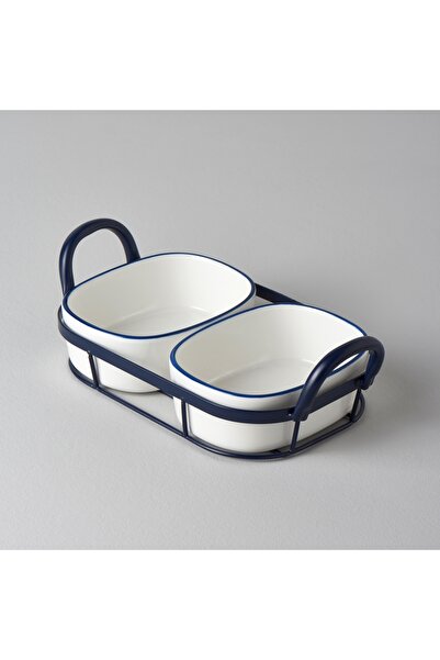 Linens Arlina Porselen-Metal 28,5x15,8x8,5 cm Sunum Kase Seti