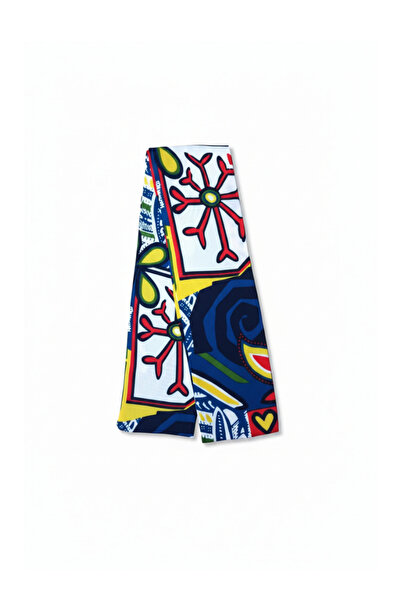 maia Multi-Colored Ethnic Patterned Viscose Scarf – 100×7 cm – Modern and Vib...