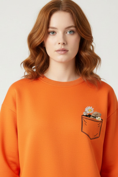 UNCİA OUTDOORS Baskılı Oversize Bisiklet Yaka Sweatshirt