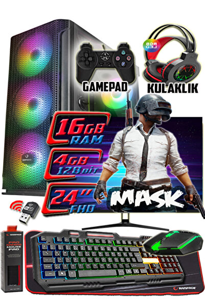 WARBOX MASK 24" i3 9100 16gb DDR4 Ram 256gb Ssd 250gb Hdd GT740-4gb DDR5 E.ka...