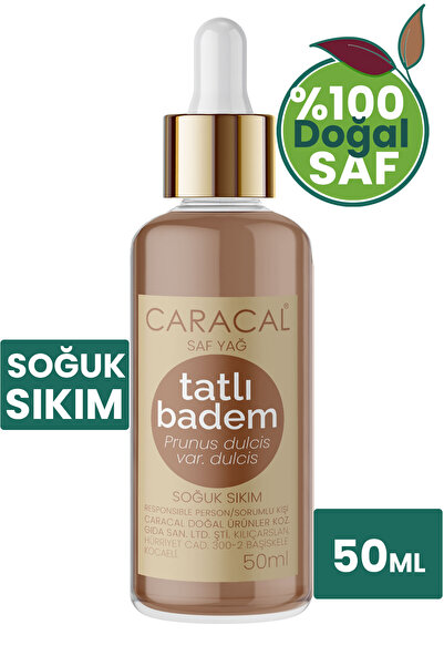 caracal 50ml %100 Saf Soğuk Sıkım Badem Yağı Tatlı Badem Yağı Doğal Katkısız Sweet Almond Oil