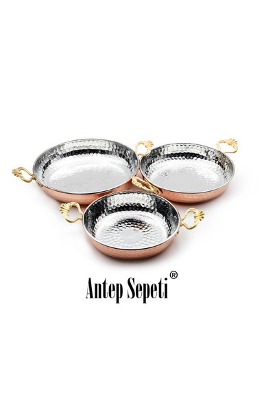ANTEPSEPETİ طقم مقالي نحاسية سميكة مكوّن من 3 قطع