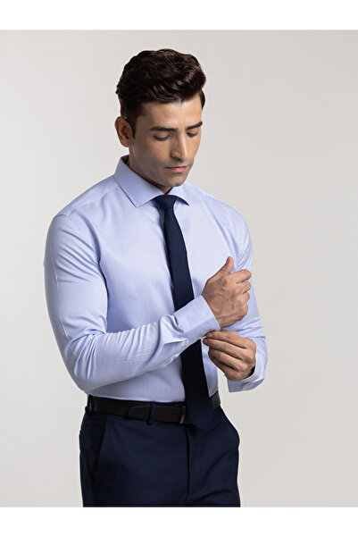 Mannerism The Non-Iron Stripes – Blue Striped Dress Shirt with Sharp Definiti...