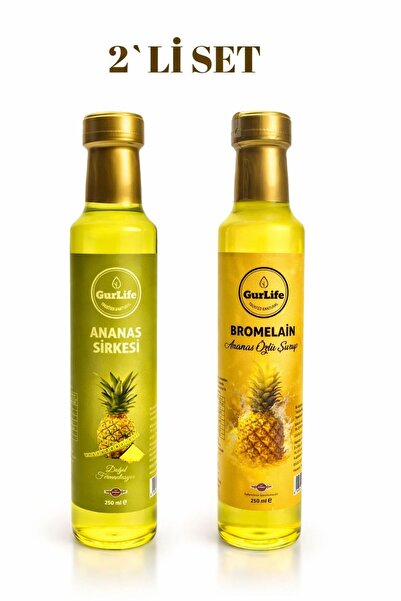 GURLİFE Ananas Sirkesi-Bromelain Şurubu- 2 li set