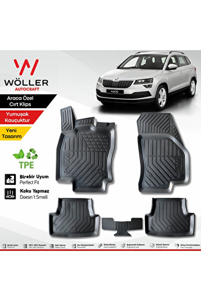 wöller Skoda Karoq Paspas 2018 Sonrası Uyumlu 3d Havuzlu Paspas