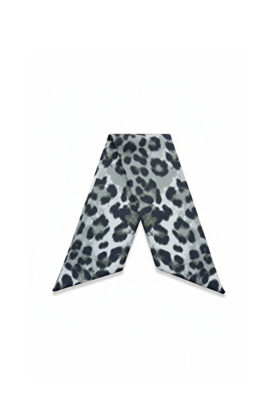 maia Leopard Patterned Viscose Short Scarf – 65×6 cm – Eye-Catching Stylish S...