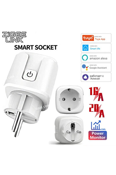 Choice1 20A Power Monitor EU WiFi Smart Plug Socket with Power Monitoring Timing Remote APP Control Voice Co