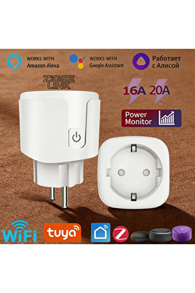 Choice قابس ذكي من Tuya EU مزود بتقنية WiFi لمراقبة الطاقة 16 أمبير/20 أمبير ...