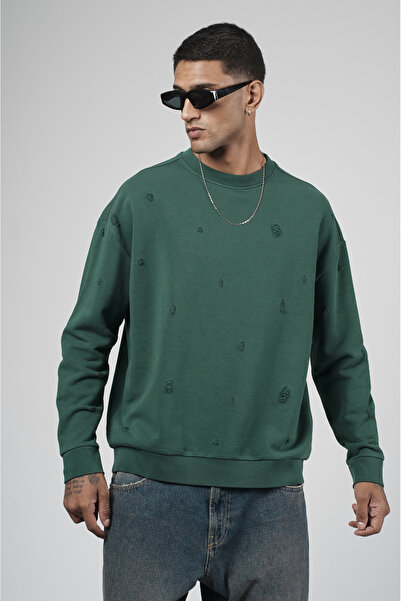 Butik Hanorac pentru bărbați Trend Biz Oversize cu laser, guler rotund