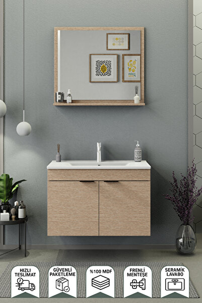 BIANI Fix Arya 85 Cm Banyo Dolabı Renk Aybe Bej