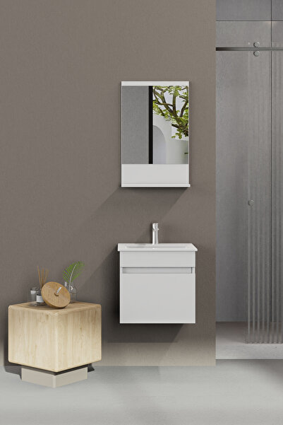 BIANI Tome 50 Cm Banyo Dolabı Renk Mat Beyaz