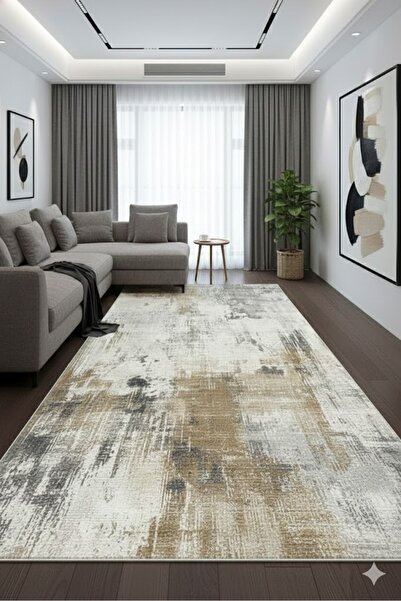 elyar Salon Halısı İskandinav Dijital Baskı Yıkanabilir Kaymaz Taban Leke Tut...