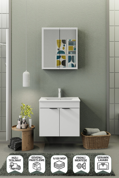 BIANI Fix Loft 65 Cm Banyo Dolabı Renk Mat Beyaz