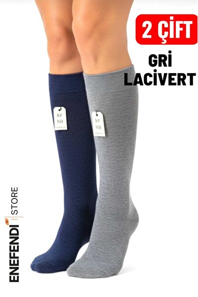 NF ND ENEFENDİ Дамски чорапи 2 чифта под коляното, дебели, топли, еластични, ...
