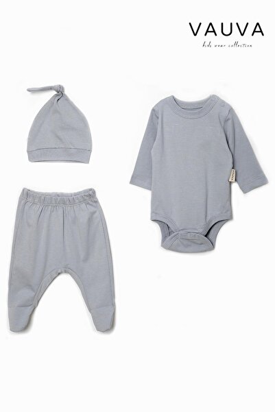 Vauva Kız Erkek Bebek Takım Uzun Kollu Zıbınlı Takım Hastane Çıkışı