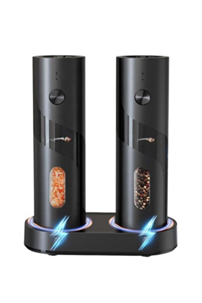 yusa stores Şarjlı Otomatik Baharat Öğütücü - 100 ml Şarjlı Elektrikli Tuz Karabiber Değirmeni