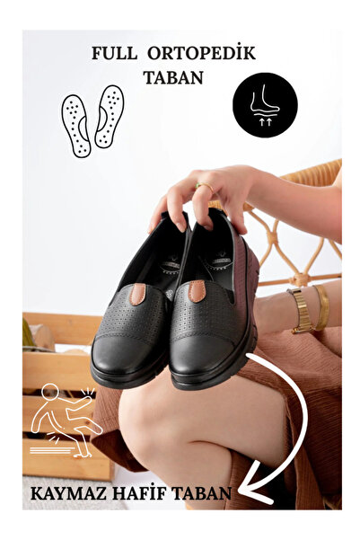 Slipcat Kadın Wanetti Delikli Babet Anne Ayakkabısı Günlük Ayakkabı Babet