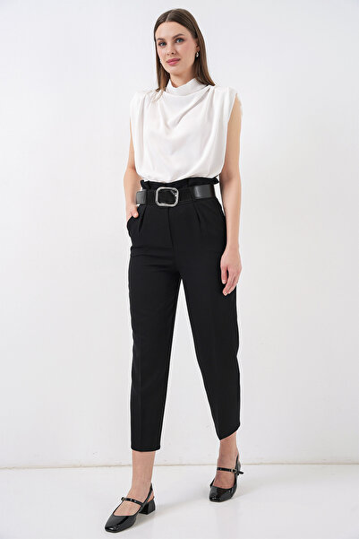 Bigdart بنطلون نسائي أسود بحزام 6556