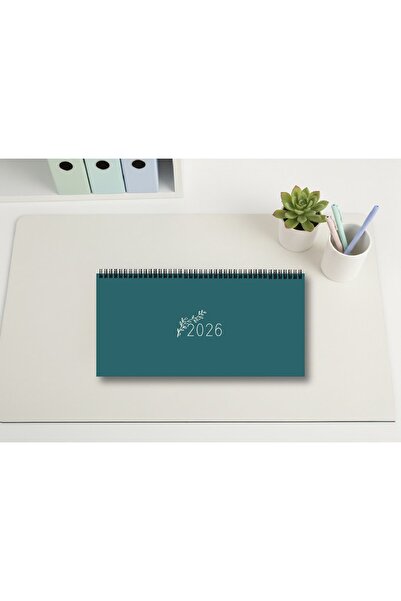Lizy 2026 Masaüstü Takvim – 16x33 cm, Trend Renk Masa Sümeni