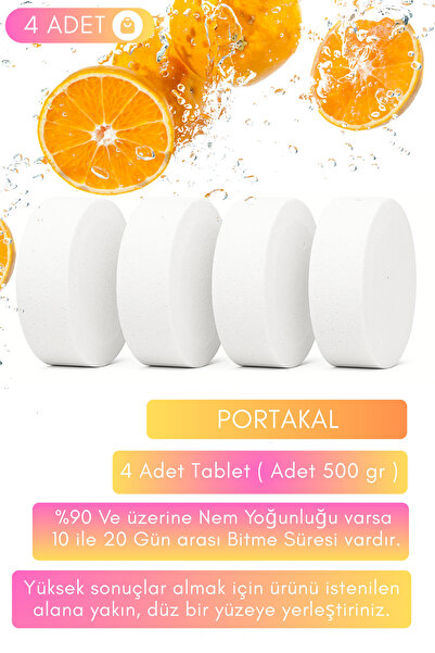 Saban 4 Adet Nem Alıcı | Küf Önleyici | Ev Tipi Rutubet Giderici | Portakal E...