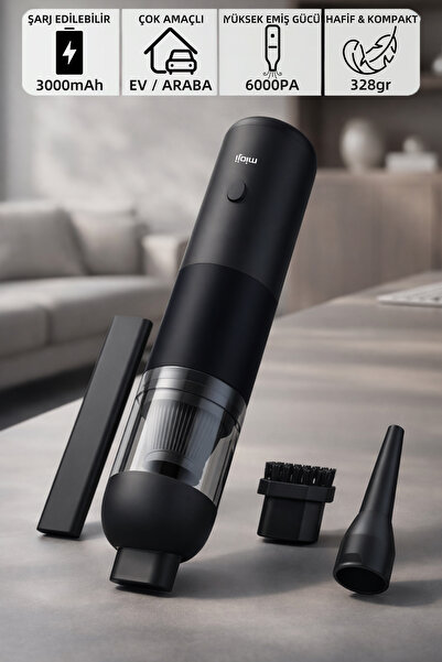 Mioji Mio 3 3000mah 6000pa Taşınabilir Mini Şarjlı El Süpürgesi - Siyah