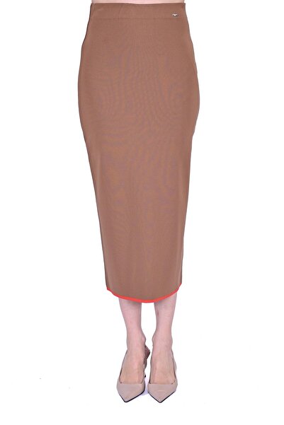 Invee Плетена пола с цветен подгъв TOPRAK