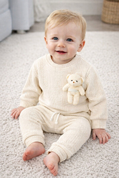 ADABEBEK Tarz Ayıcıklı Fitilli Alt Üst Bebek Takımı