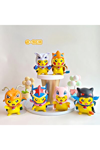 DEK Pikachu Kostümlü Figür Koleksiyonluk Mini Biblo Masaüstü Dekor (Rastgele ...