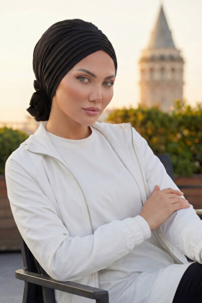 Aisha's Design Pileli Bone,Siyah,B-86A