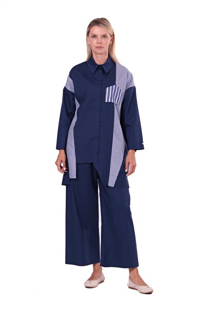 Invee قميص بوتيكير باللون الأزرق الداكن