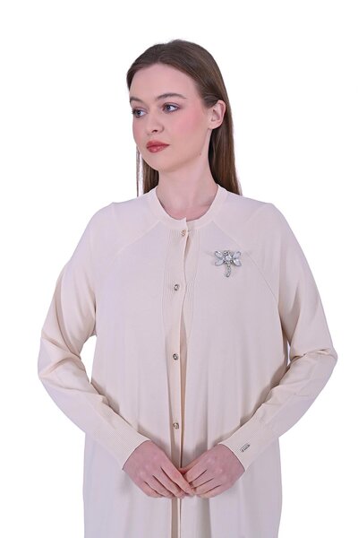 Invee سترة يوسوفكوك الطويلة باللون الفانيليا