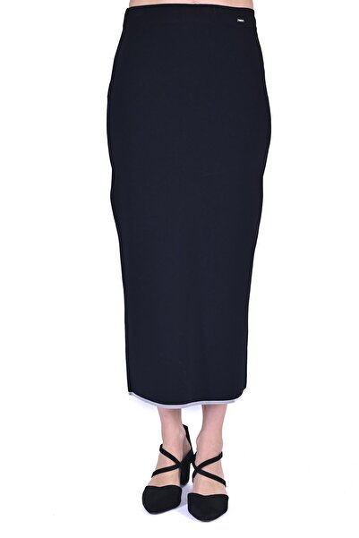 Invee Спідниця з кольоровим низом Трикотажна спідниця ЧОРНА