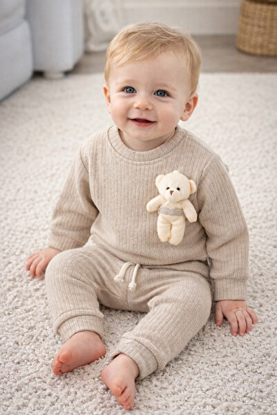 ADABEBEK Tarz Ayıcıklı Fitilli Alt Üst Bebek Takımı