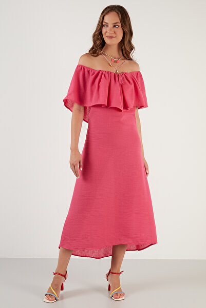 Lela Rochie lungă cu volane Carmen Yaka Dar croială ROCHIE 42190376