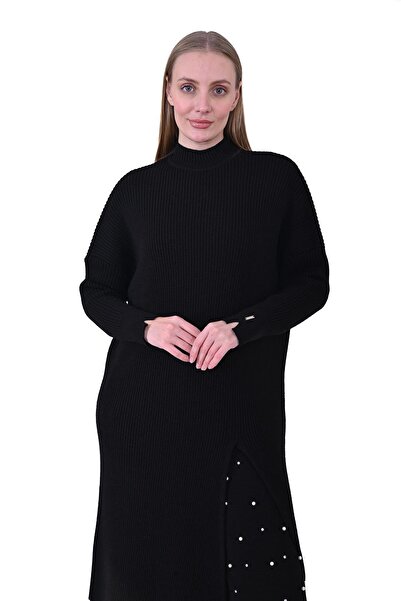 Invee تونيك صوف بفتحة أسود