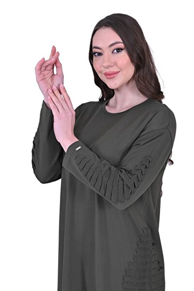 Invee Pramit Triko Elbise HAKİ