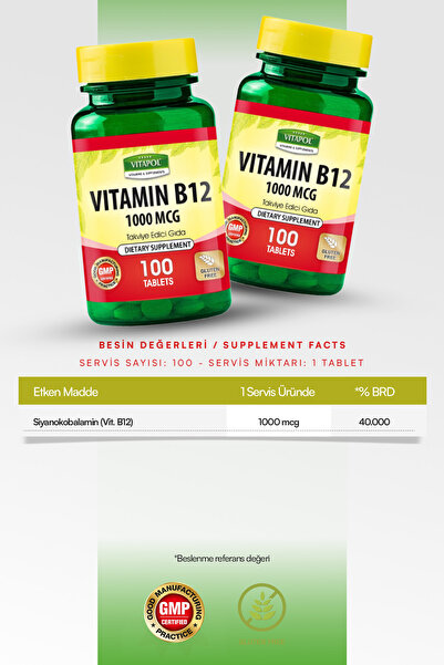 Vitapol Vitamin B12 1000 Mcg – 100 Tablet
