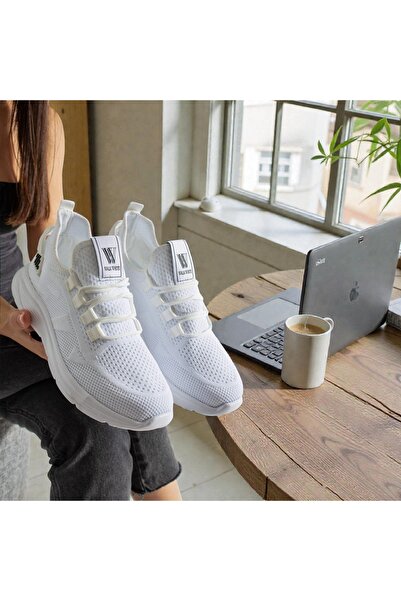 WALK WHİTE Γυναικείο λευκό αθλητικό παπούτσια