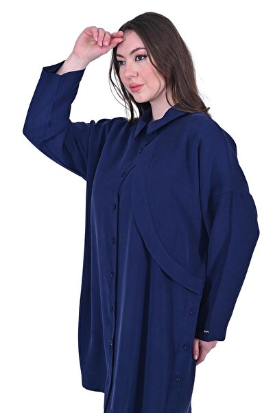 Invee قميص بوليرو مودال باللون الأزرق الداكن