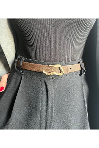 LİA KEMER Curea cu cataramă aurie pentru femei Keep Patterned Curea pentru ha...