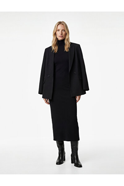 Koton Rochie Dar Fit lungime midi fără mâneci guler ridicat tip creion, mulat...