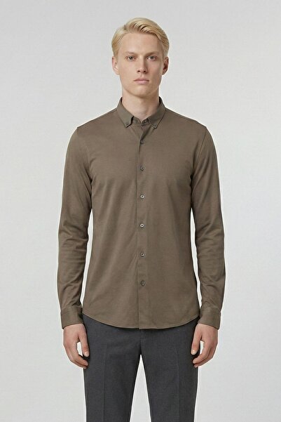 Sabri Özel Erkek Gömlek Koyu Haki