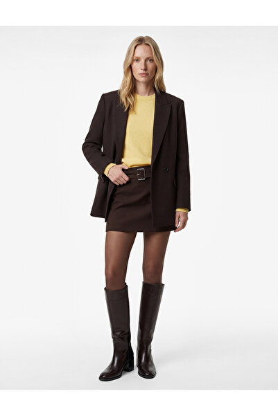 Koton Slim Fit Kemer Detaylı Mini A Kesim Etek