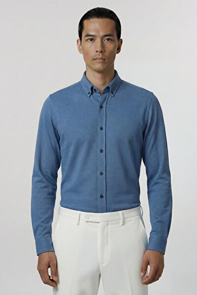 Sabri Özel Erkek Gömlek İndigo