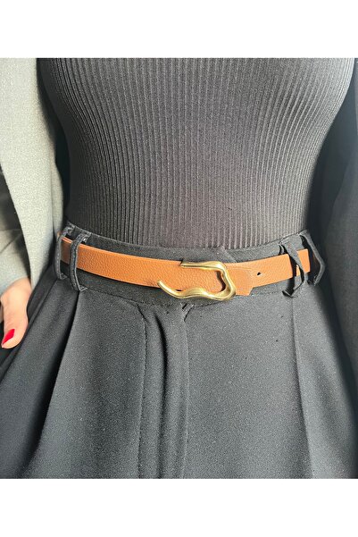 LİA KEMER Curea cu cataramă aurie pentru femei Keep Patterned Curea pentru ha...