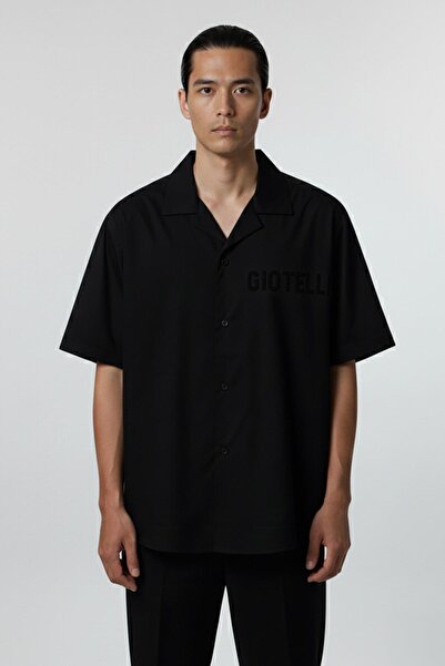 Sabri Özel APAŞ YAKA BASKILI GÖMLEK Siyah