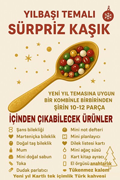 Merve ÖZTÜRK Süpriz Kaşık Yılbaşı mini hediye kutusu