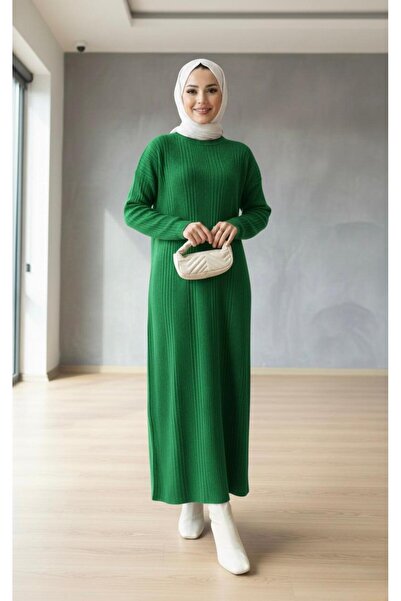 Cockatoo قماش مجدّل فستان تريكو أسود قصة فضفاضة