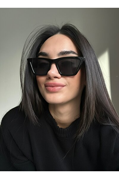 funeyes نظارة شمسية كليوباترا عين القطة مائلة باللون الأسود 55- 20-143